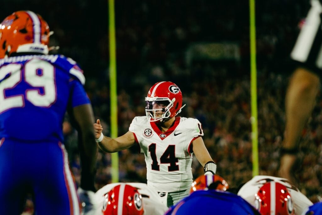 The Georgia Bulldogs managed to hang on during the game on Saturday to defeat Florida 24-20 at the "World's Largest Outdoor Cocktail Party" in Jacksonville.