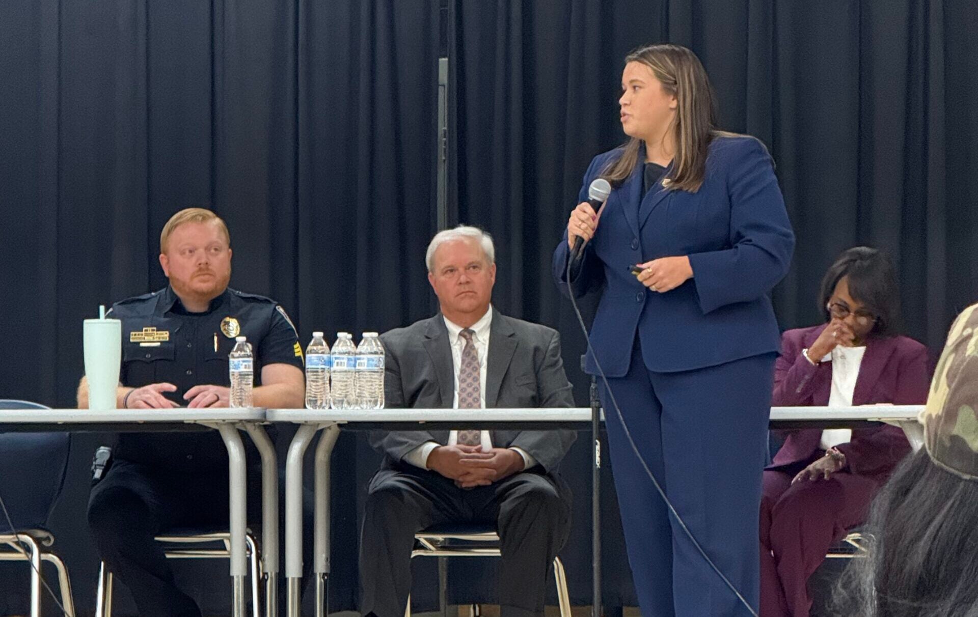 GBI agent Kaitlyn Payne speaks to parents at CCSD forum. Photo by Drew Wall.