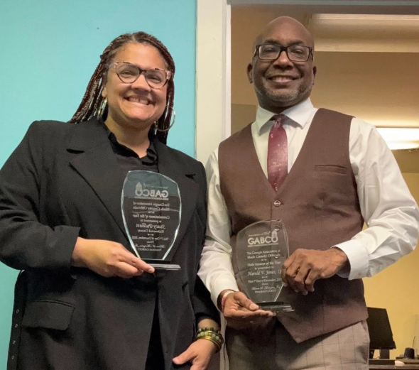 Augusta Commissioner Stacy Pulliam and Sen. Harold Jones were honored earlier Dec. 7. Photo courtesy Augusta