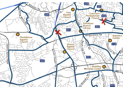Proposed changes for this year include combining precincts 506 and 507 and Precinct 302 with 304. Graphic courtesy Richmond County Board of Elections