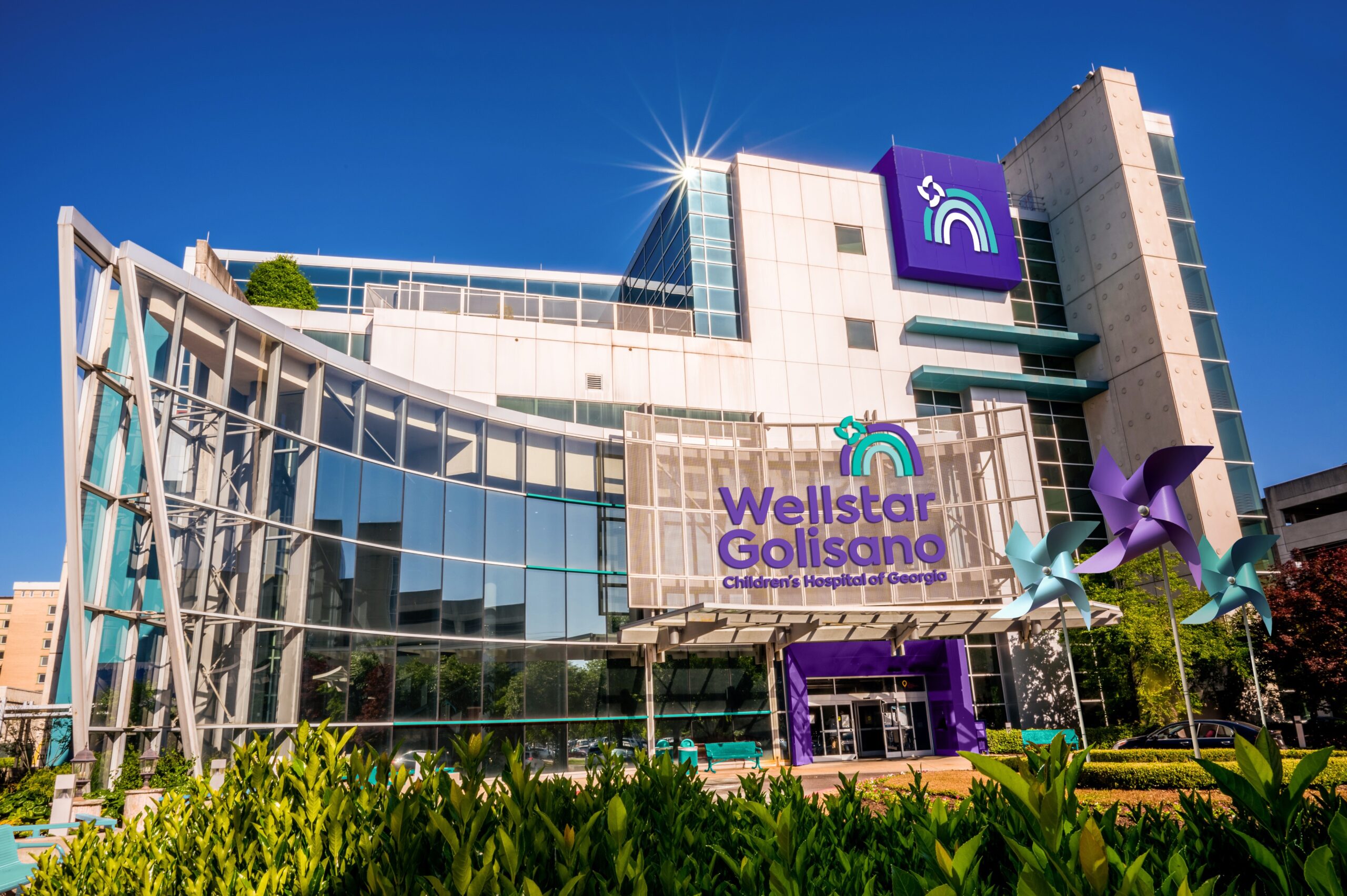 This image shows new signage for the Children's Hospital of Georgia recognizing $50 million donor Tom Golisano, who founded Paychex.