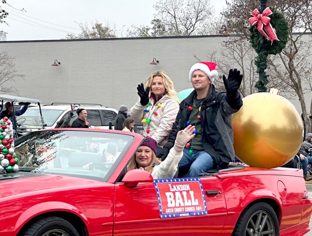 Aiken County Council member Landon Ball participated in the North Augusta Christmas Parade Sunday. Staff photo by Susan McCord