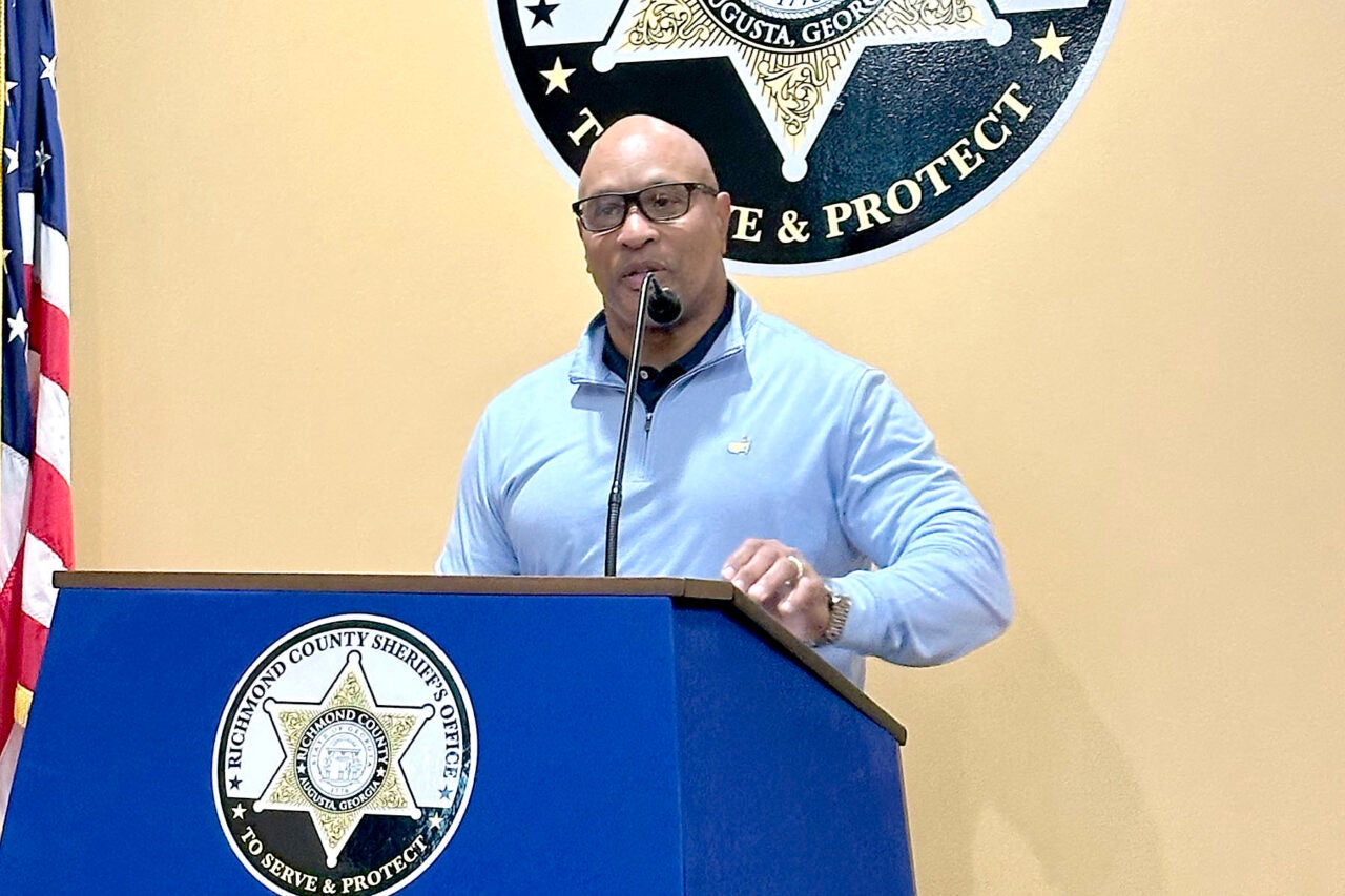 Richmond County Sheriff Eugene Brantley announced Tuesday the suspension of two deputies after a use-of-force incident during the arrest of a suspected gang leader Dec. 16. Staff photo by Susan McCord