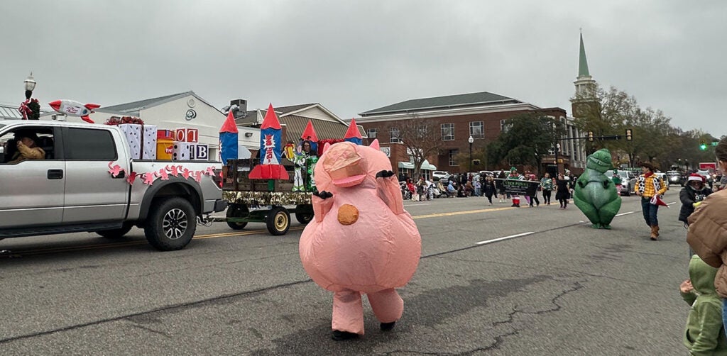 Clouds didn't diminish the crowd Sunday for the North Augusta Christmas Parade. Staff photo by Susan McCord