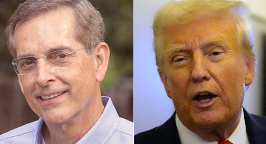 Georgia Secretary of State Brad Raffensperger, left, is being sued by the Trump Justice Department for refusing to release sensitive voter information data such as dates of birth, social security numbers and driver's license numbers.