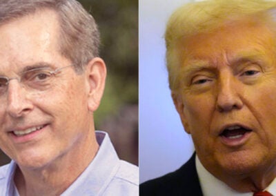 Georgia Secretary of State Brad Raffensperger, left, is being sued by the Trump Justice Department for refusing to release sensitive voter information data such as dates of birth, social security numbers and driver's license numbers.